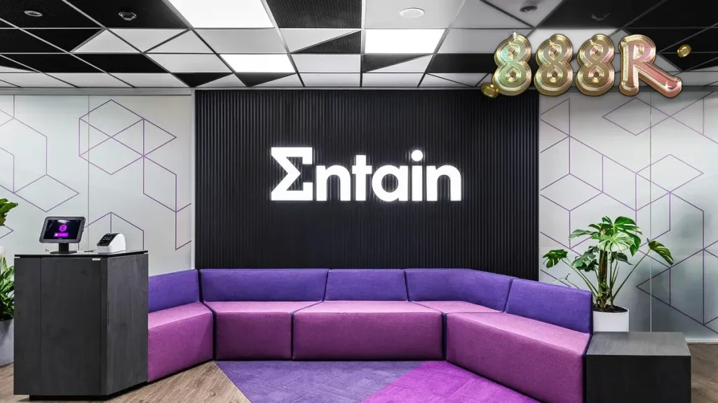Layar permainan kasino daring dengan antarmuka modern